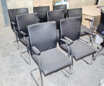 8 - leatherette arm chairs