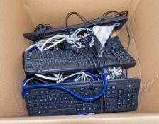 Box of miscellaneous IT equipment Including: keyboards, mice, power leads etc ** As photographed **