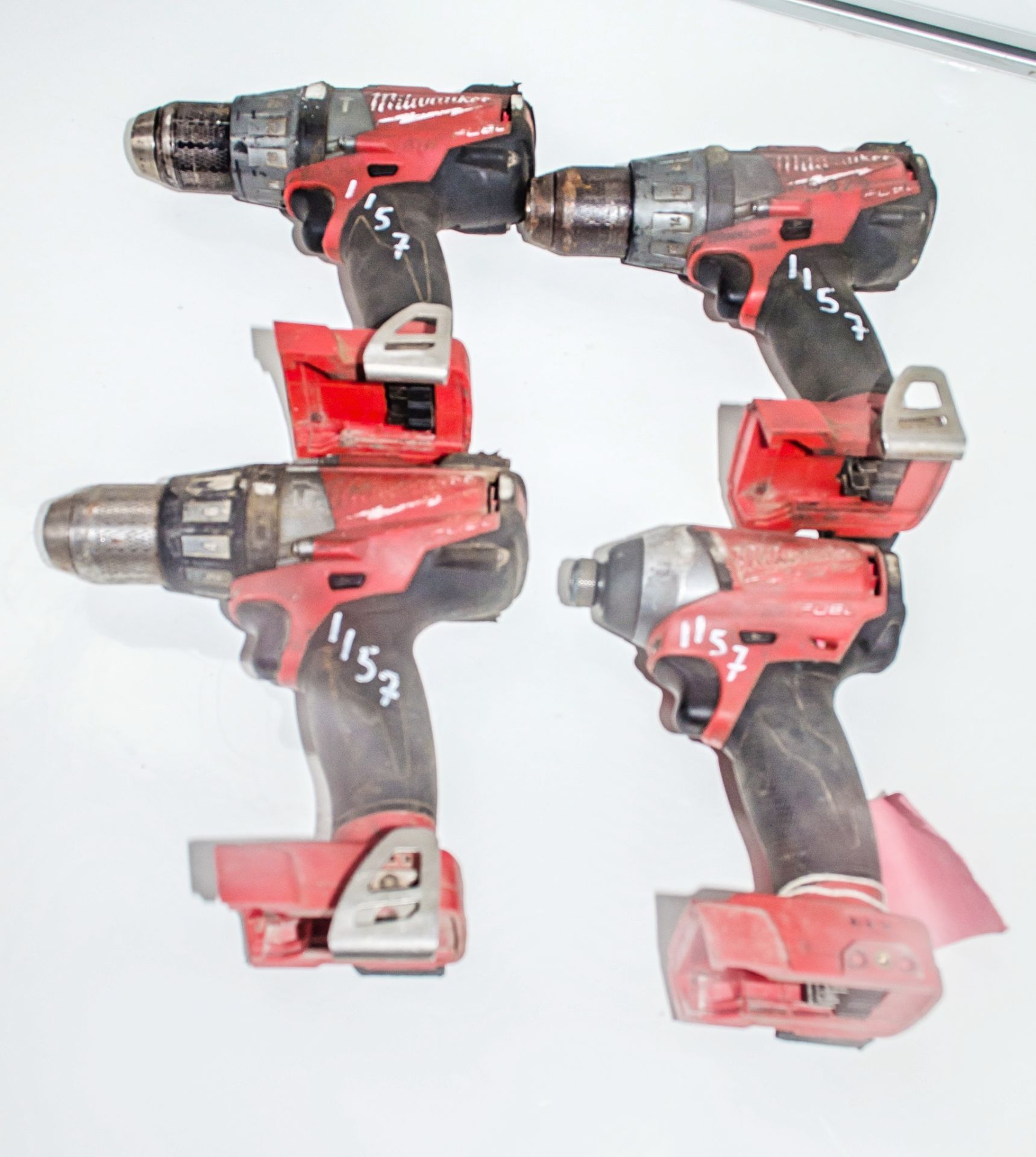 3 - Milwaukee cordless power drills & Milwaukee cordless screw gun ** No batteries or chargers **