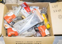 Box of miscellaneous welding consumables as photographed