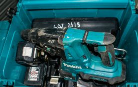 Makita DHR2802J 36v SDS rotary hammer drill c/w 4 - batteries, charger & carry case A1104426