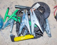 Quantity of arc welding earth clamps, torch, wire etc as photographed