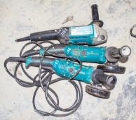 3 - Makita angle grinders ** All with plugs missing **