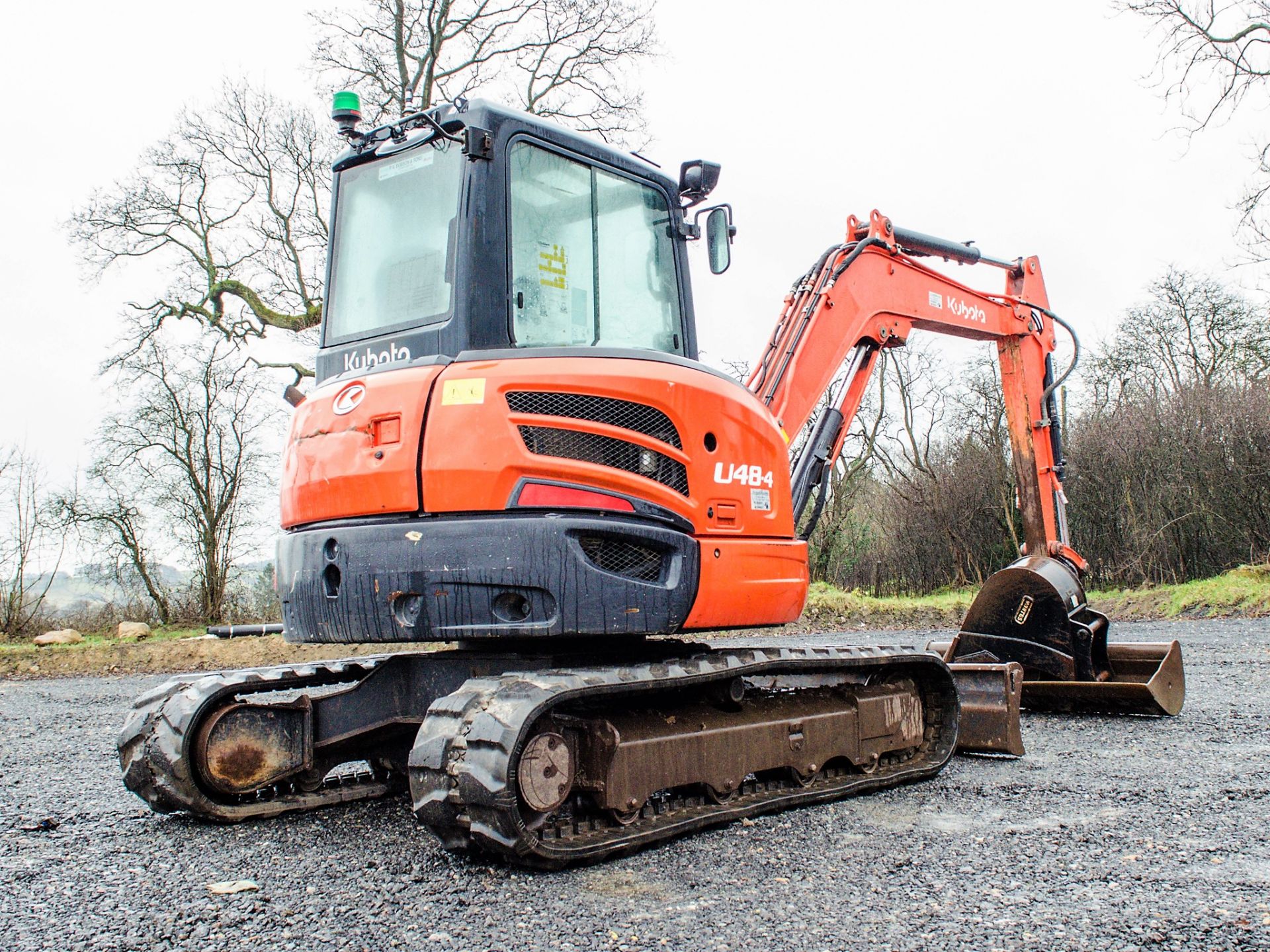 Kubota U48-4 4.8 tonne rubber tracked excavator Year: 2012 S/N: 51320 Recorded Hours: 4565 blade, - Image 3 of 22