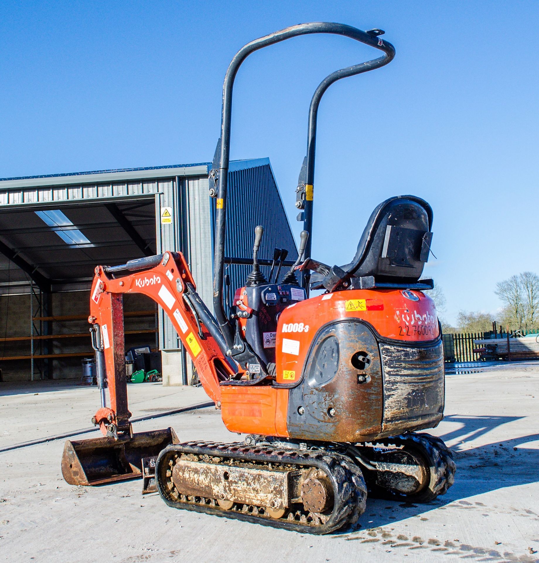 Kubota K008-3 0.8 tonne rubber tracked micro excavator Year: 2017 S/N: 29572 Recorded Hours: 732 - Bild 3 aus 19