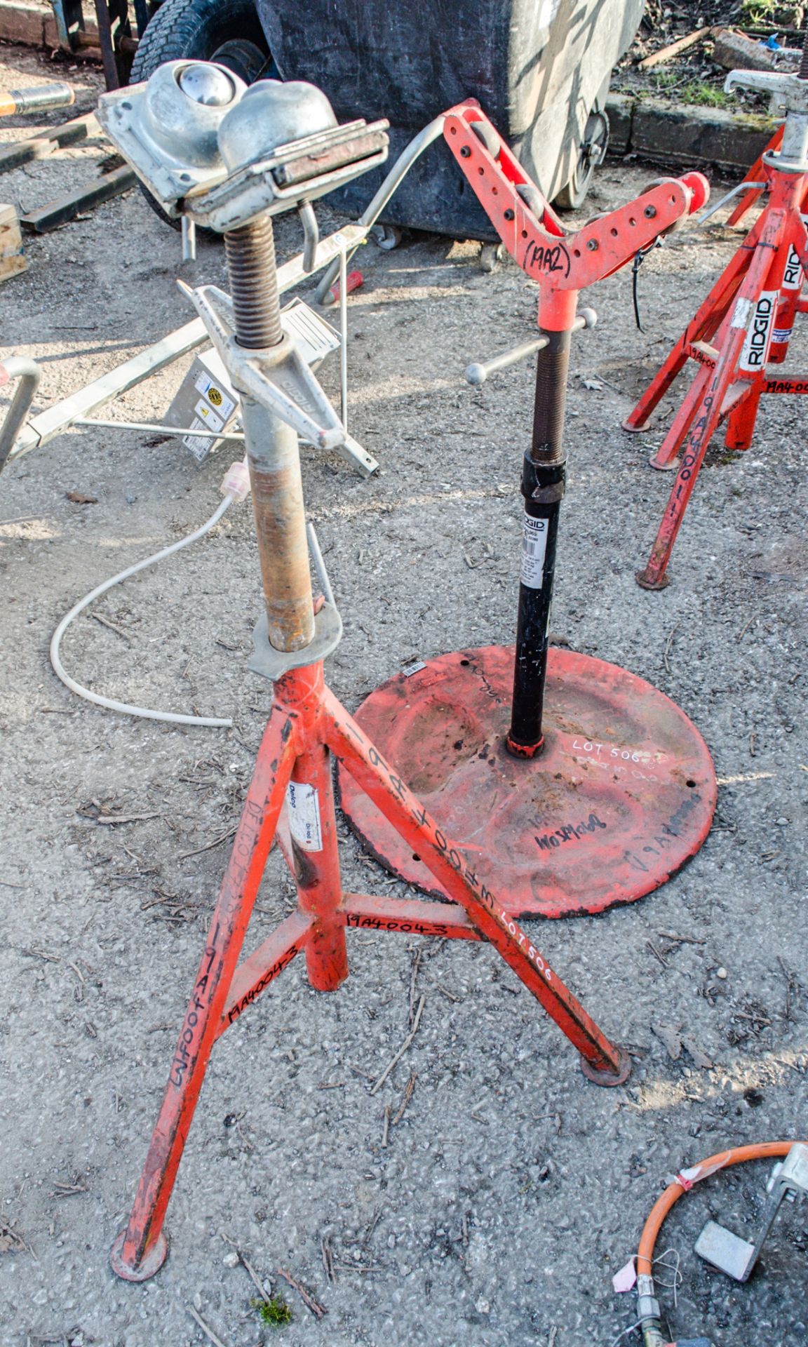 Pair of Ridgid roller pipe stands