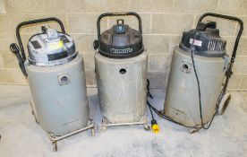 3 - Numatic wet/dry 110v vacuum cleaners