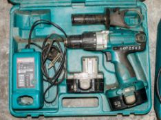 Makita 8444D 18v cordless power drill c/w charger, 2 - batteries & carry case