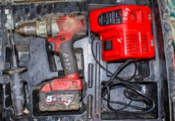 Milwaukee 18v cordless power drill c/w charger, battery & carry case