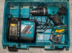 Makita 18v cordless power drill c/w charger, battery & carry case A661079/A698527