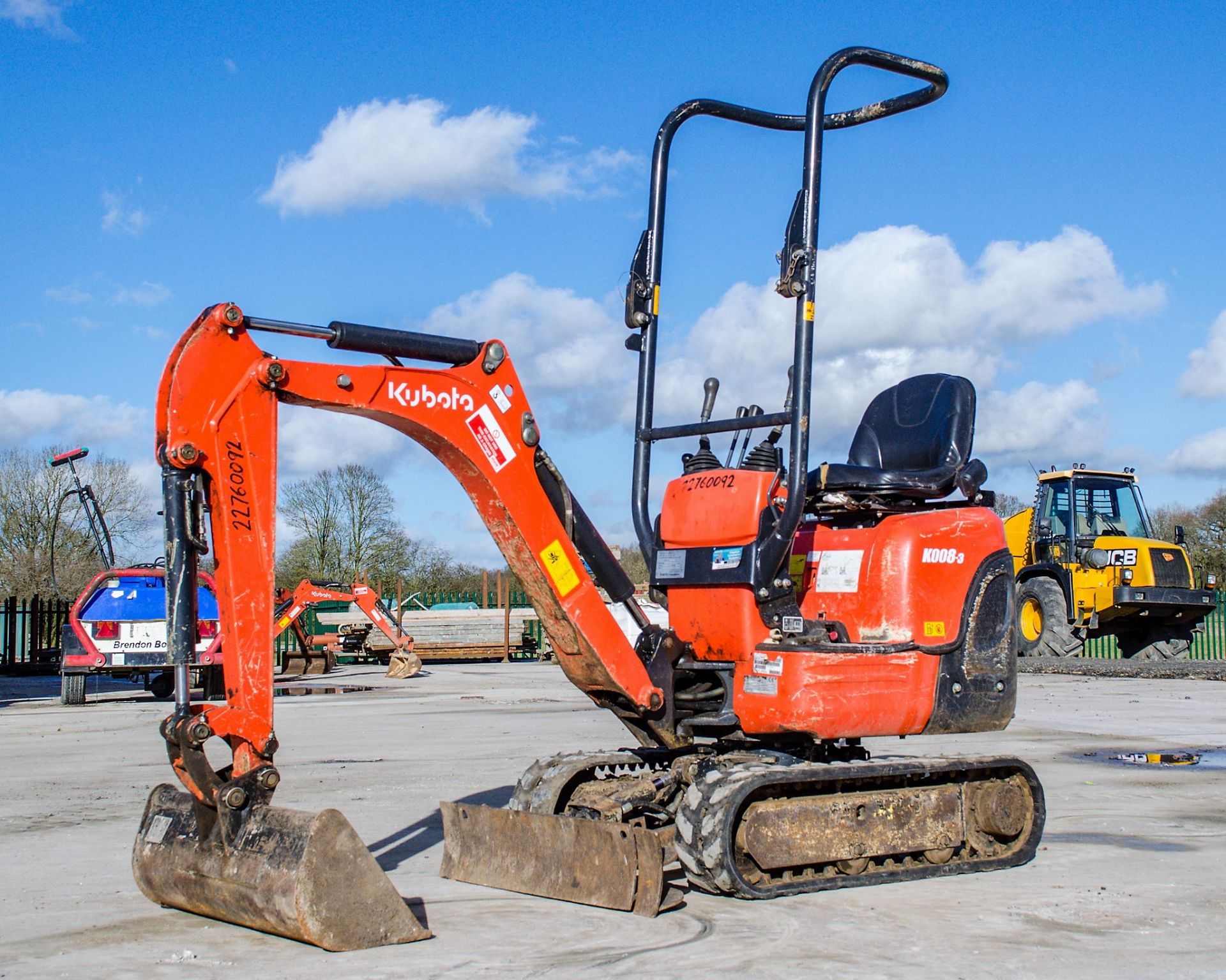 Kubota K008-3 0.8 tonne rubber tracked micro excavator Year: 2017 S/N: 29573 Recorded Hours: 1058