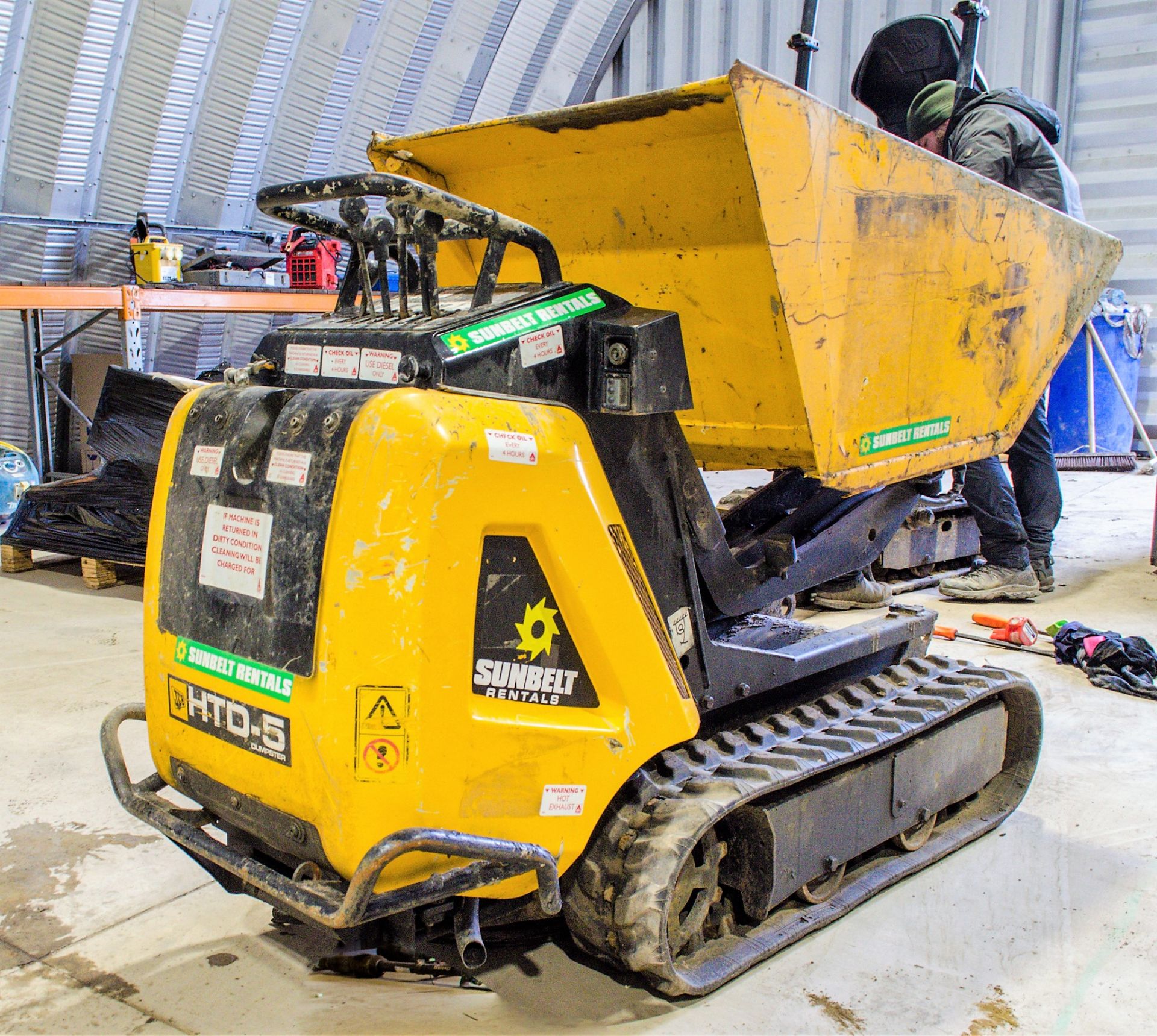 JCB HDT5 walk behind hi tip rubber tracked dumper Year: 2016 S/N: 1593469 A726259 ** Sold as a non - Image 3 of 13