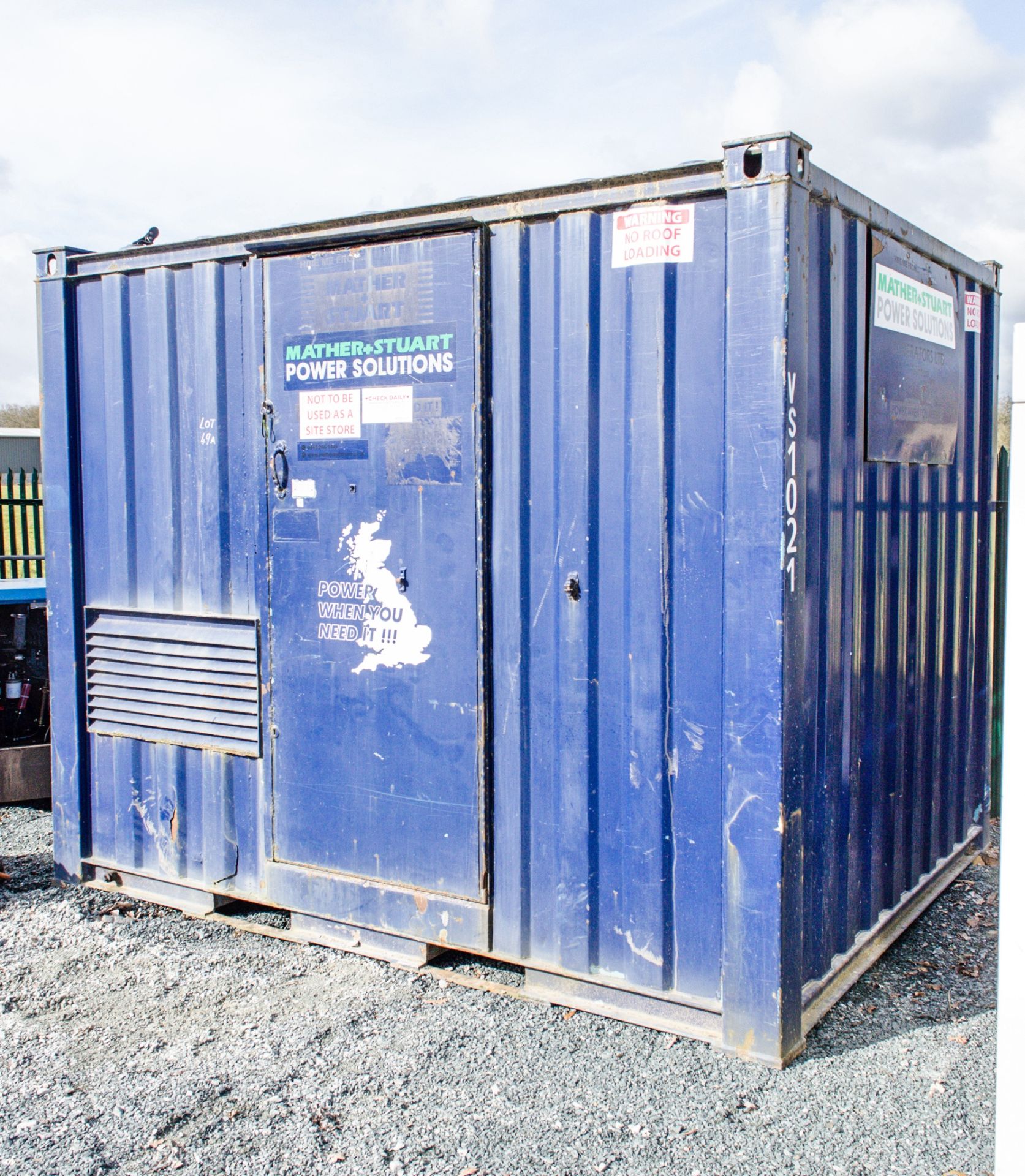10 ft x 8 ft generator store c/w bunded fuel tank & distribution board