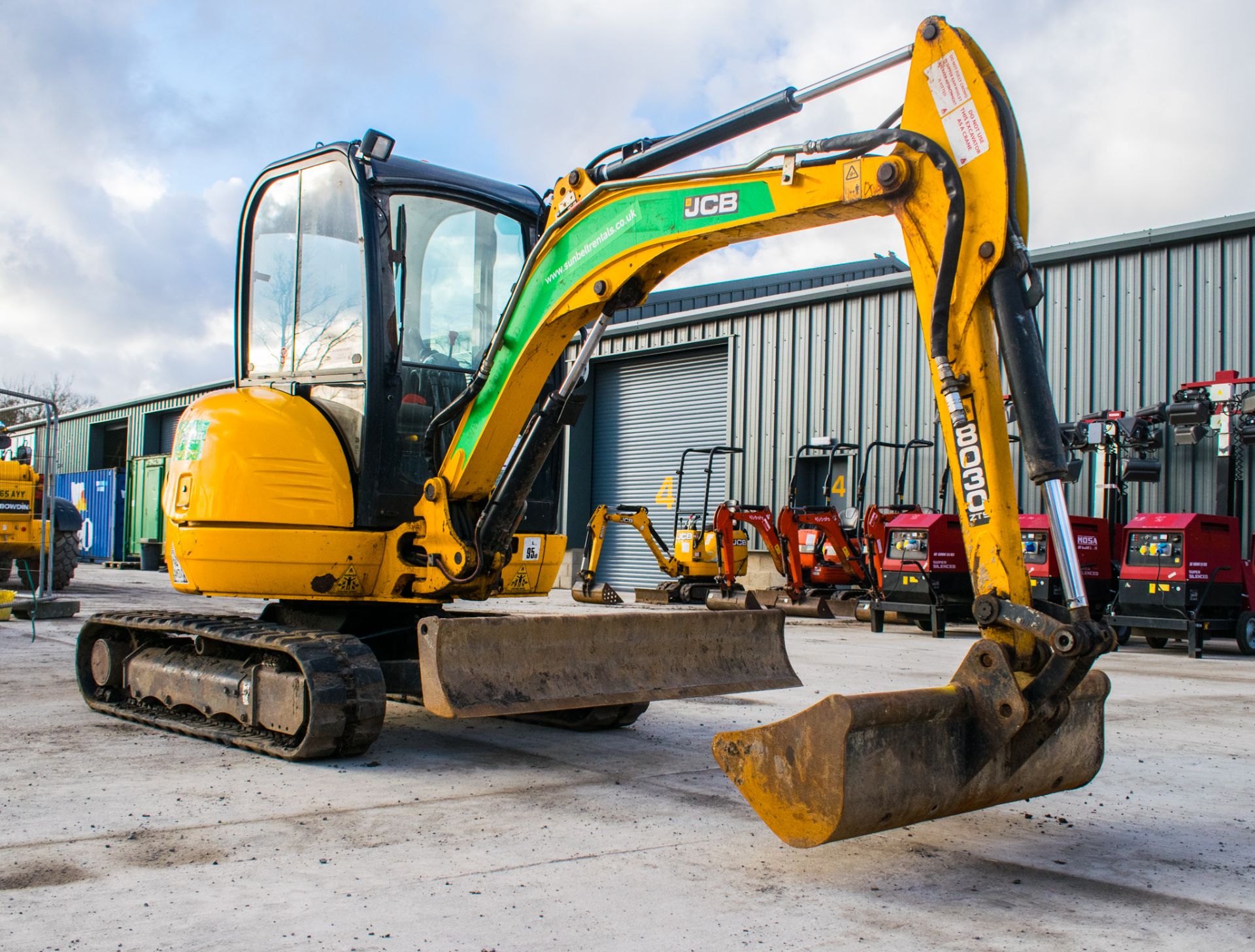 JCB 8030 ZTS 3 tonne rubber tracked excavator Year: 2015 S/N: 432332 Recorded Hours: blade, - Image 2 of 16