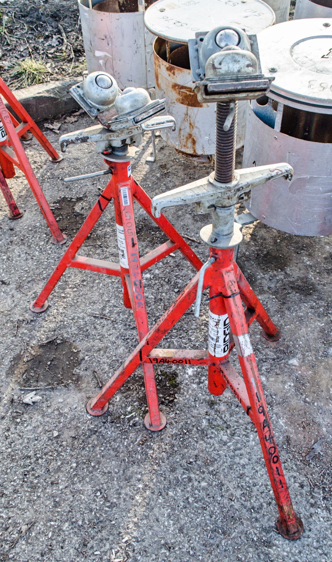 Pair of Ridgid roller pipe stands