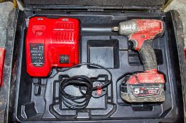 Milwaukee 18v cordless 1/2 inch drive impact wrench c/w charger, battery & carry case