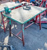 Collapsible work bench c/w bench vice & pipe vice