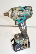 Makita 18v cordless 1/2 inch drive impact wrench c/w battery ** No charger **