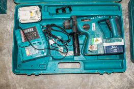 Makita BHR200 24v cordless SDS rotary hammer drill c/w charger, 2 batteries & carry case