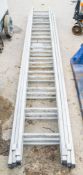 Triple stage extending aluminium ladder