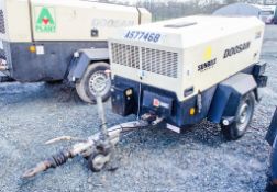 Doosan 7/26E diesel driven fast tow mobile air compressor/generator Year: 2012 S/N: 10916 Recorded