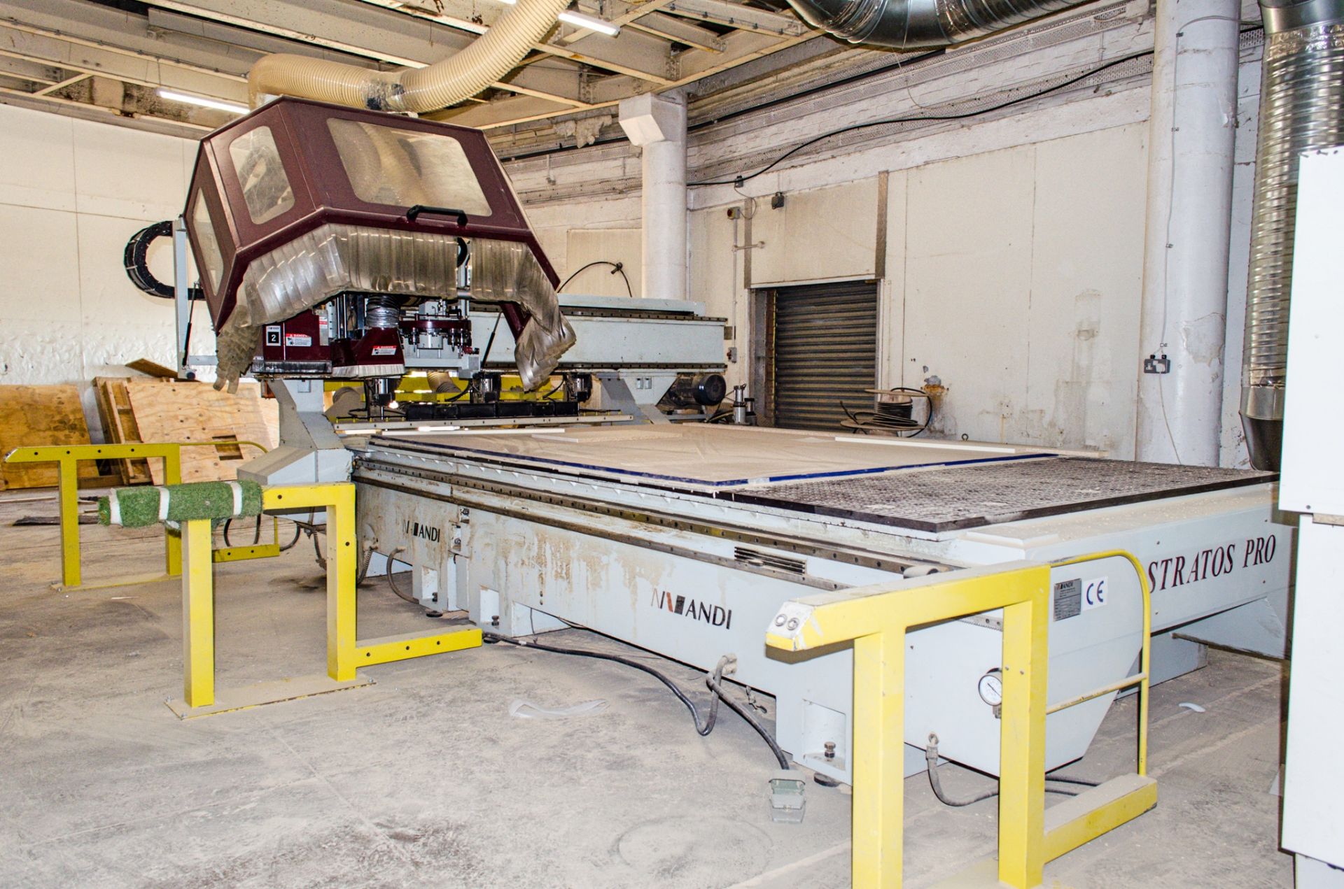 Anderson Stratos Pro XL CNC router Year: 2007 S/N: 96056 Bed size: 7 ft x 12 ft ** Viewing by