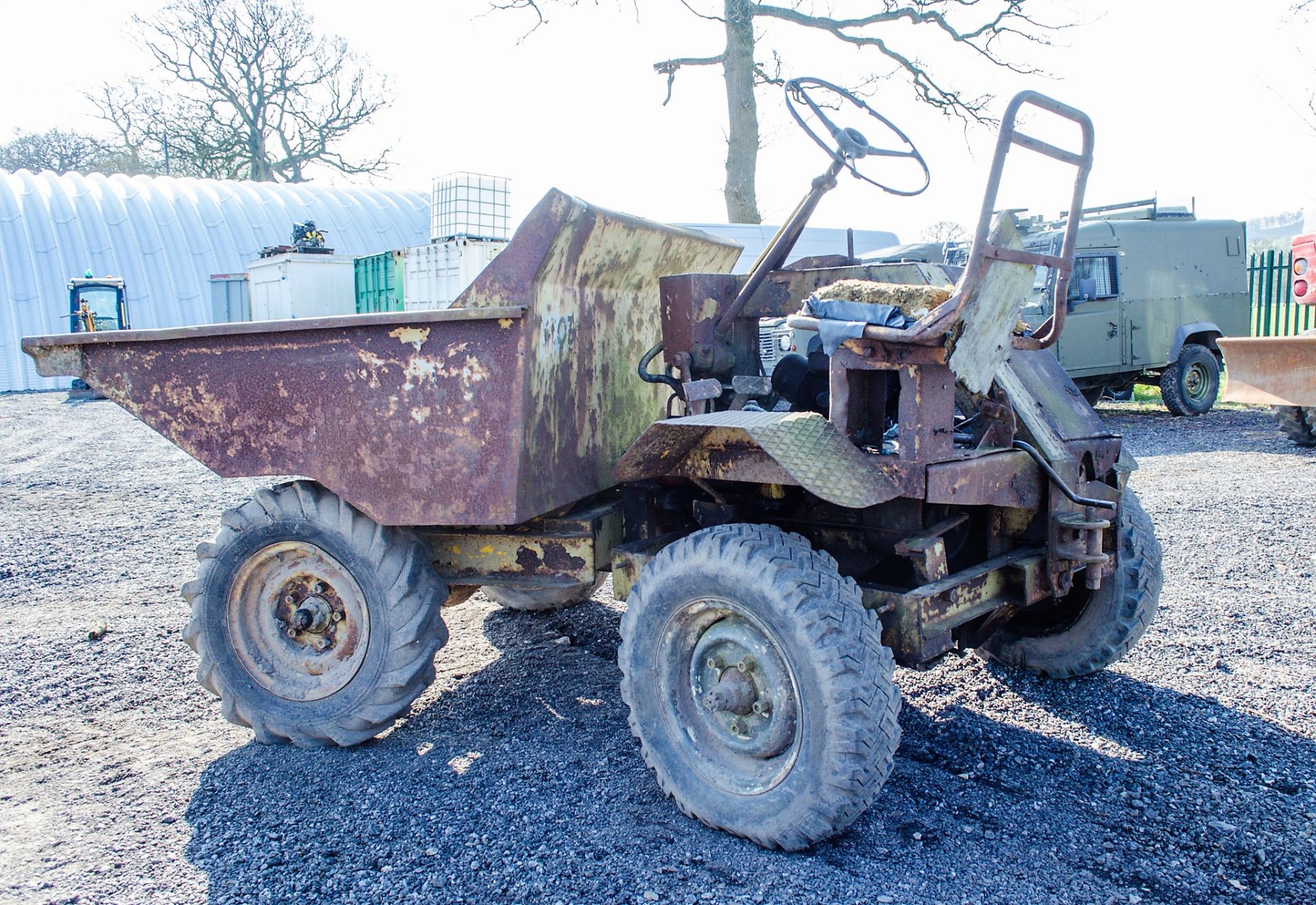 2 tonne diesel driven 4WD dumper Registration Number: GRX 702K ** Dumper starts, runs & drives but - Image 4 of 13