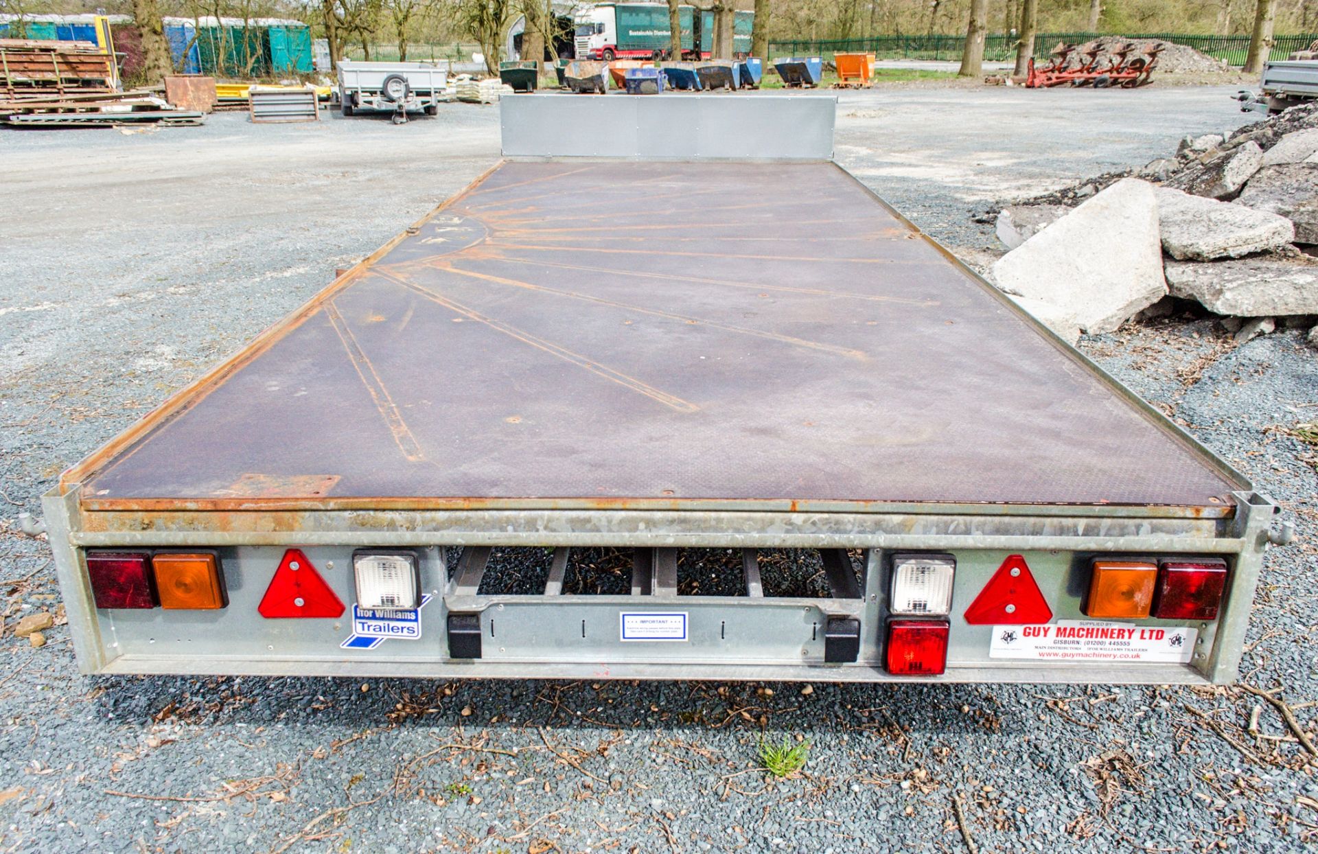 Ifor Williams LM166G 16 ft x 6 ft 6 inch flat bed tandem axle trailer S/N: 5114235 c/w head board, - Image 3 of 4