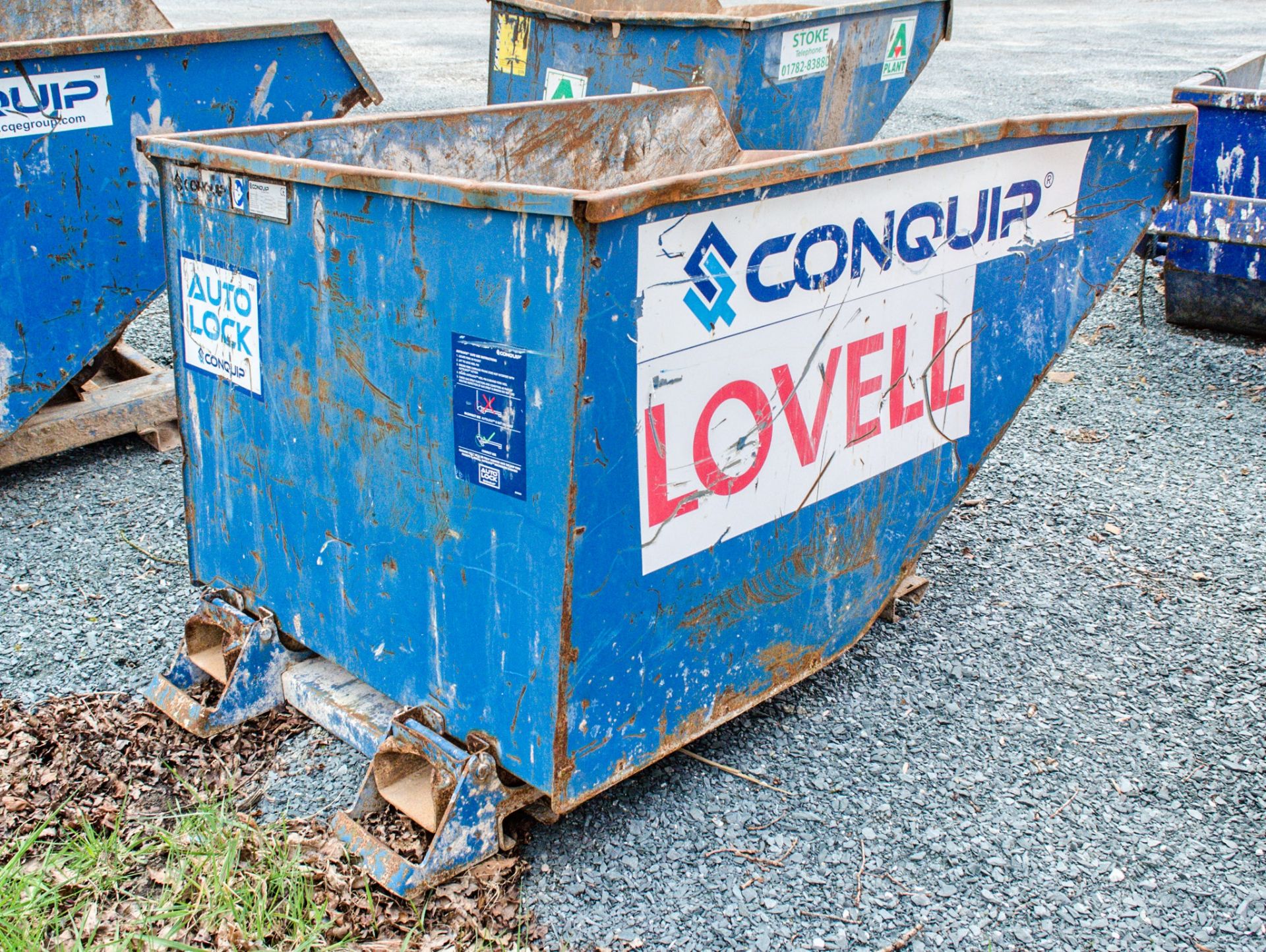 Conquip autolock steel fork lift tipping skip - Image 2 of 2