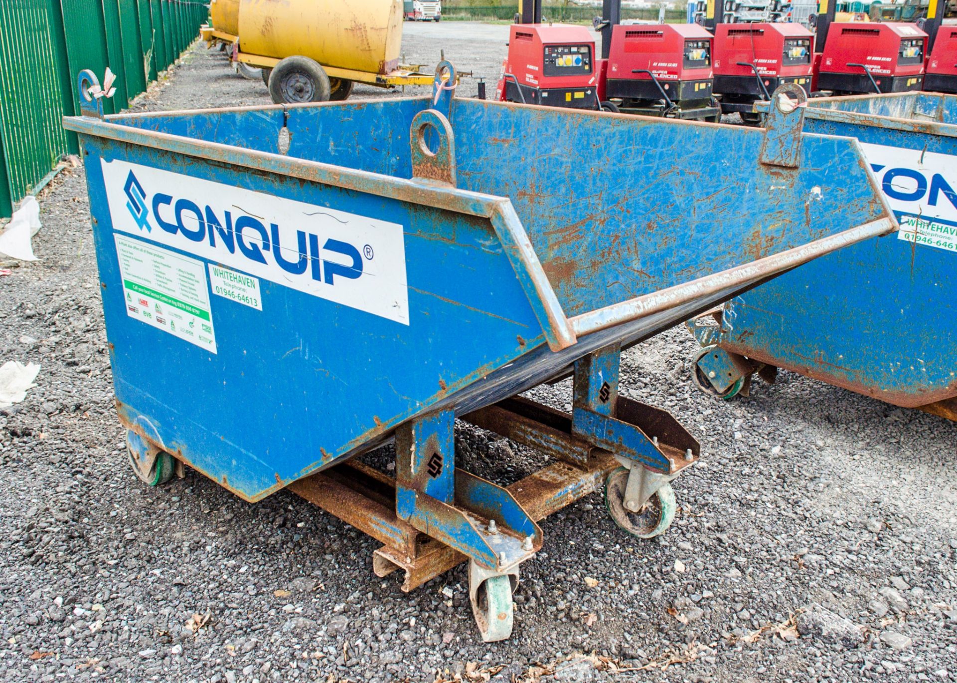 Conquip autolock steel fork lift tipping skip A955545