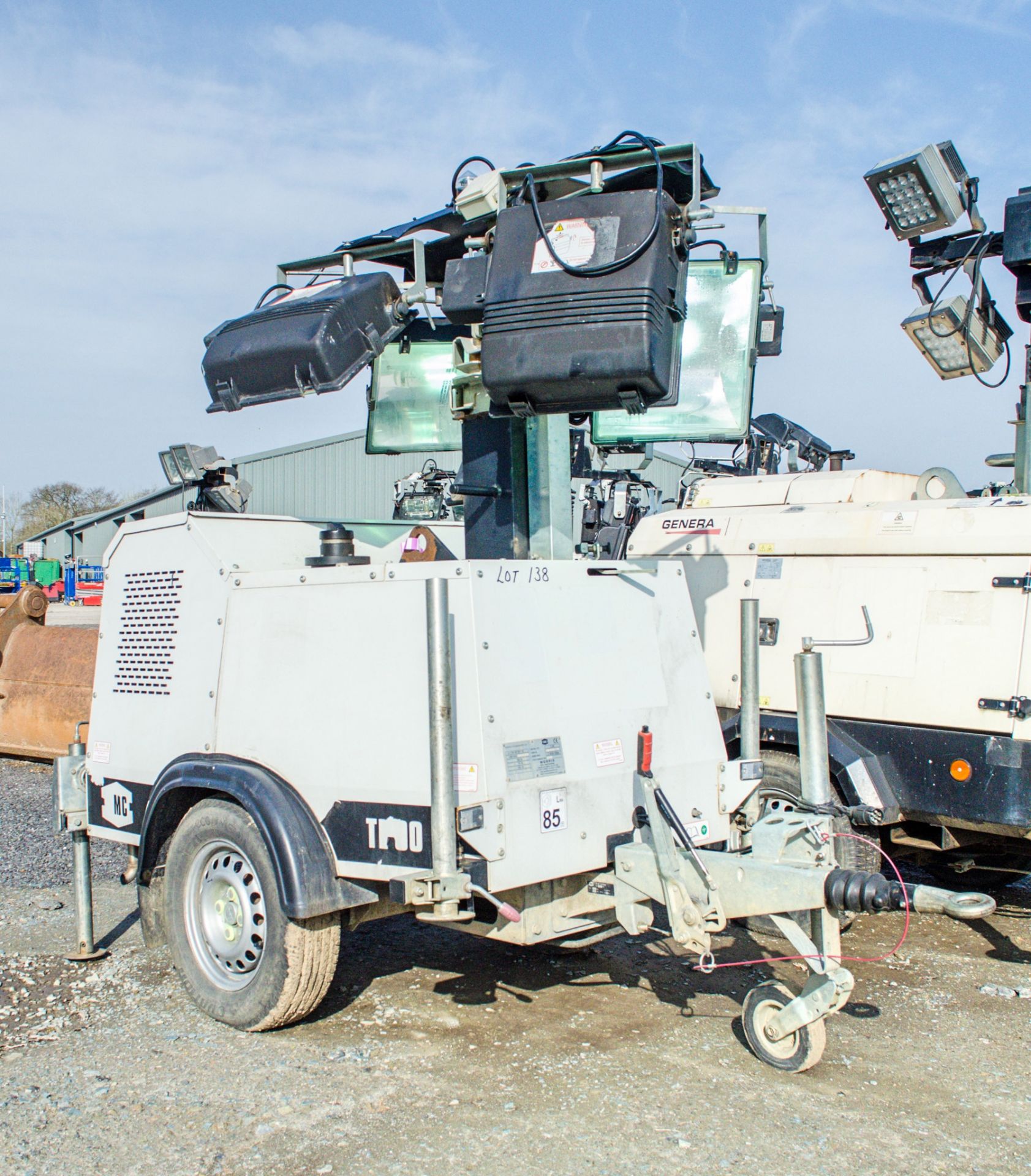 SMC TL90 diesel driven fast tow mobile lighting tower Year: 2016 S/N: T901612778 Recorded Hours: