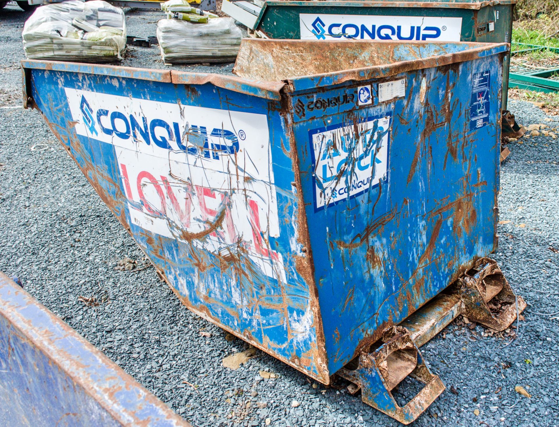 Conquip autolock steel fork lift tipping skip - Image 2 of 2