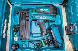 Makita GF600 cordless nail gun c/w charger, battery & carry case