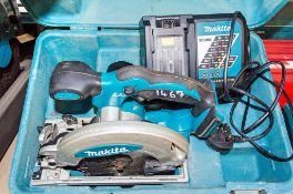 Makita cordless circular saw c/w charger & carry case A685394 ** No battery **
