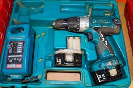 Makita 14v cordless power drill c/w charger, 2 - batteries & carry case