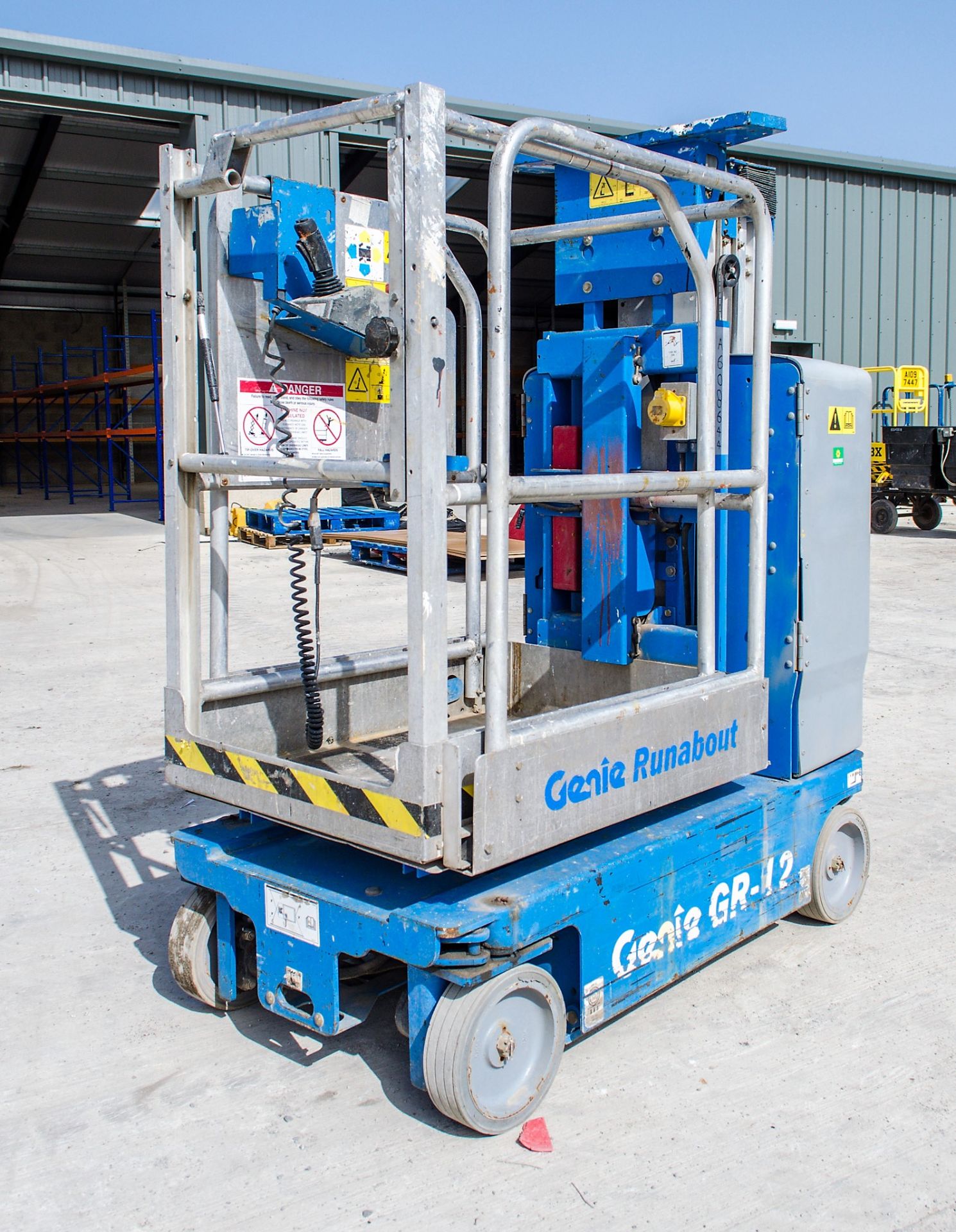 Genie GR-12 Runabout battery electric access platform Year: 2013 S/N: GR13-27512 Recorded Hours: 193