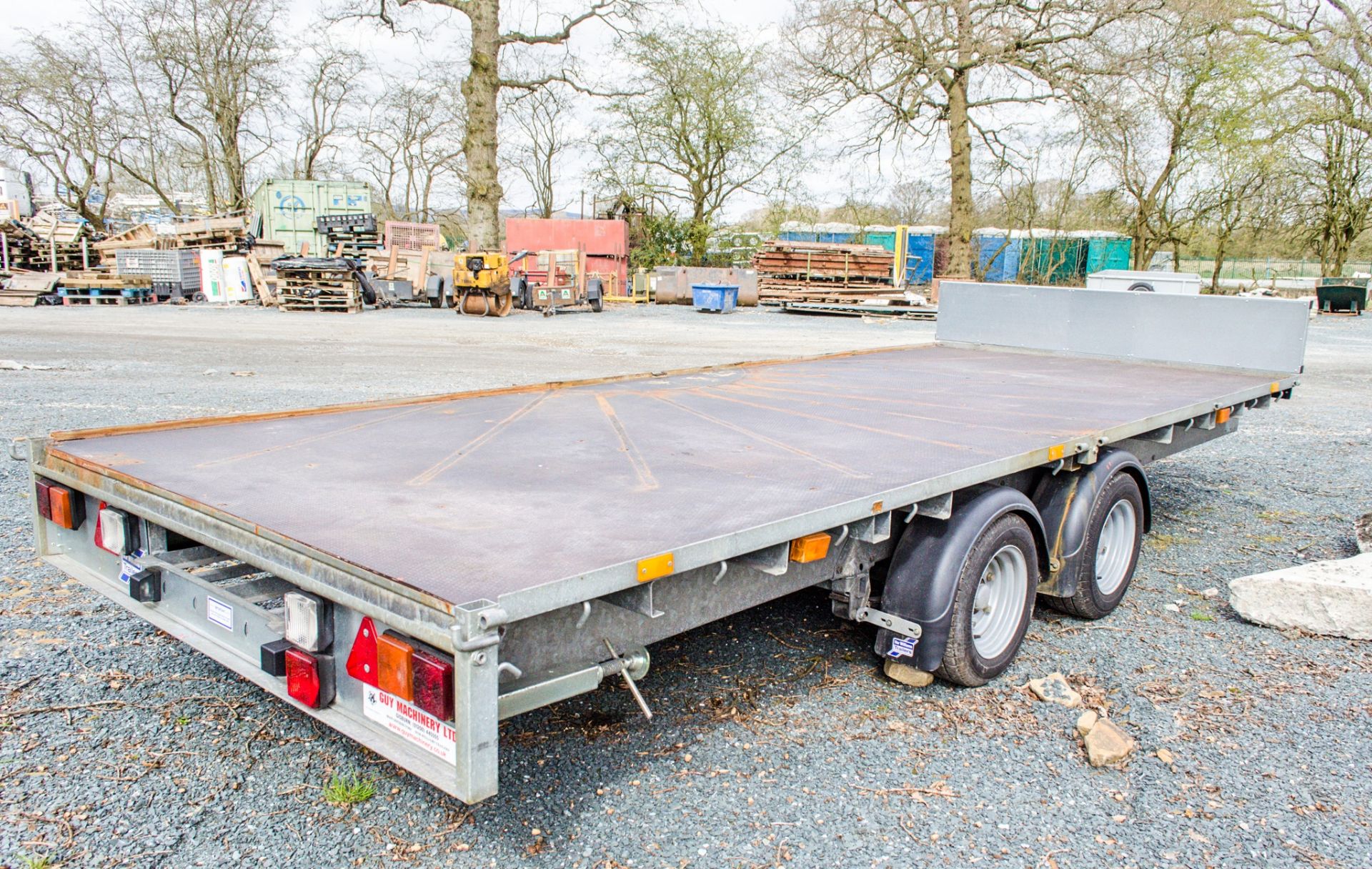 Ifor Williams LM166G 16 ft x 6 ft 6 inch flat bed tandem axle trailer S/N: 5114235 c/w head board, - Image 2 of 4