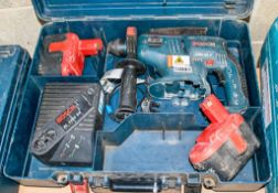 Bosch GBH 24 volt cordless SDS rotary hammer drill c/w charger 2, batteries & carry case