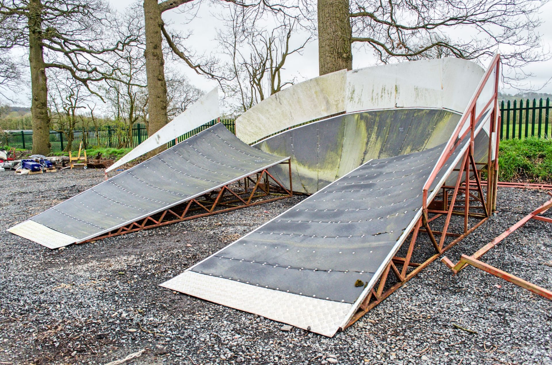 BMX/Skateboard ramp Comprising of: 3 sections Overall size approximately 20 ft deep x 16 ft wide