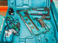 Makita cordless nail gun c/w 2 - batteries, charger & carry case 1504-0913