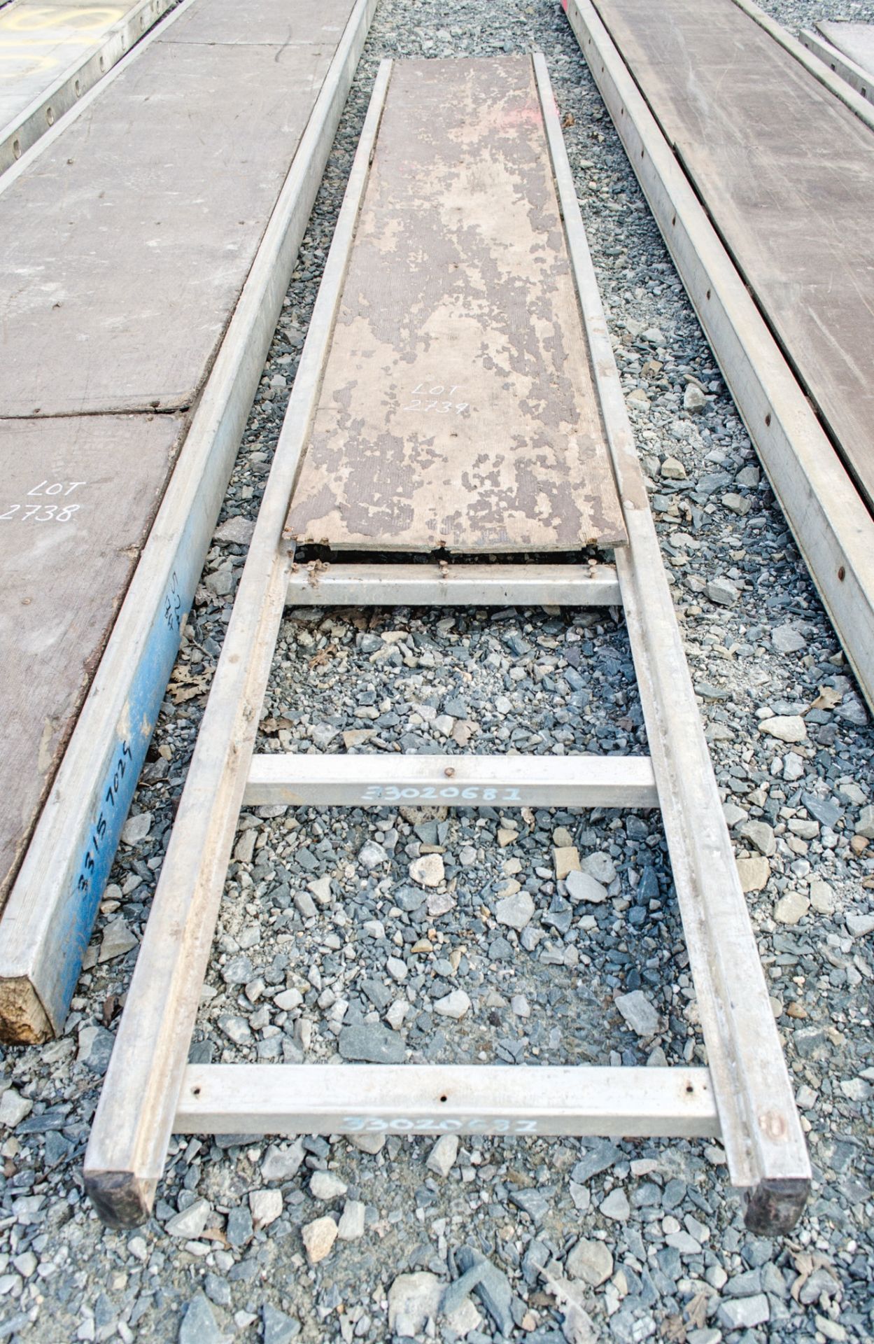 Aluminium staging board approximately 10ft long