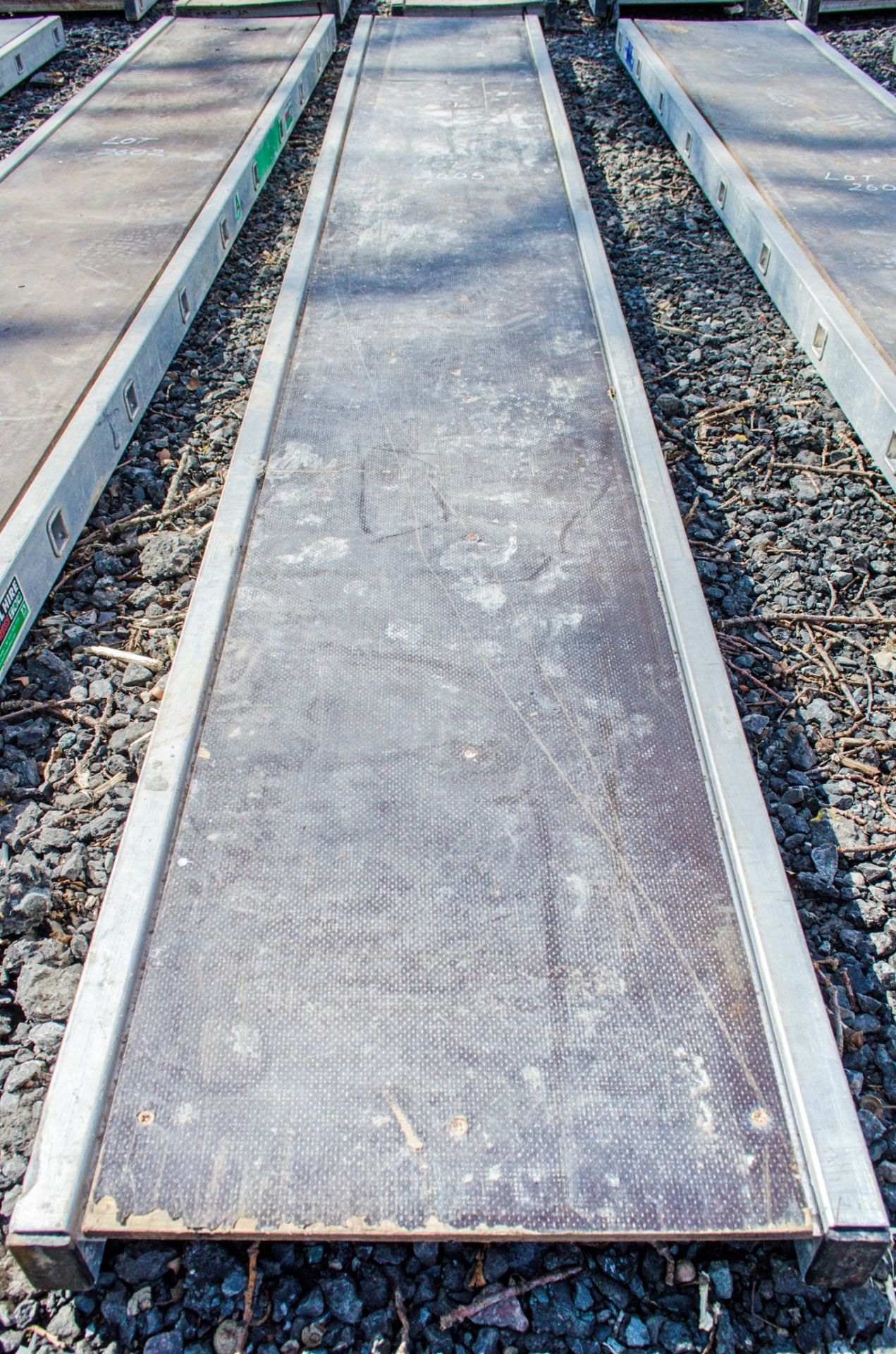 Aluminium staging board approximately 10 ft long A984409