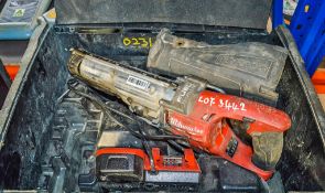 Milwaukee 18v cordless reciprocating saw c/w charger & carry case ** In disrepair & no battery **