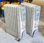2 - 240v oil filled radiators