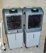 2 - Master Kool 240v air conditioning units A950508/A949713 ** Both with damaged parts **