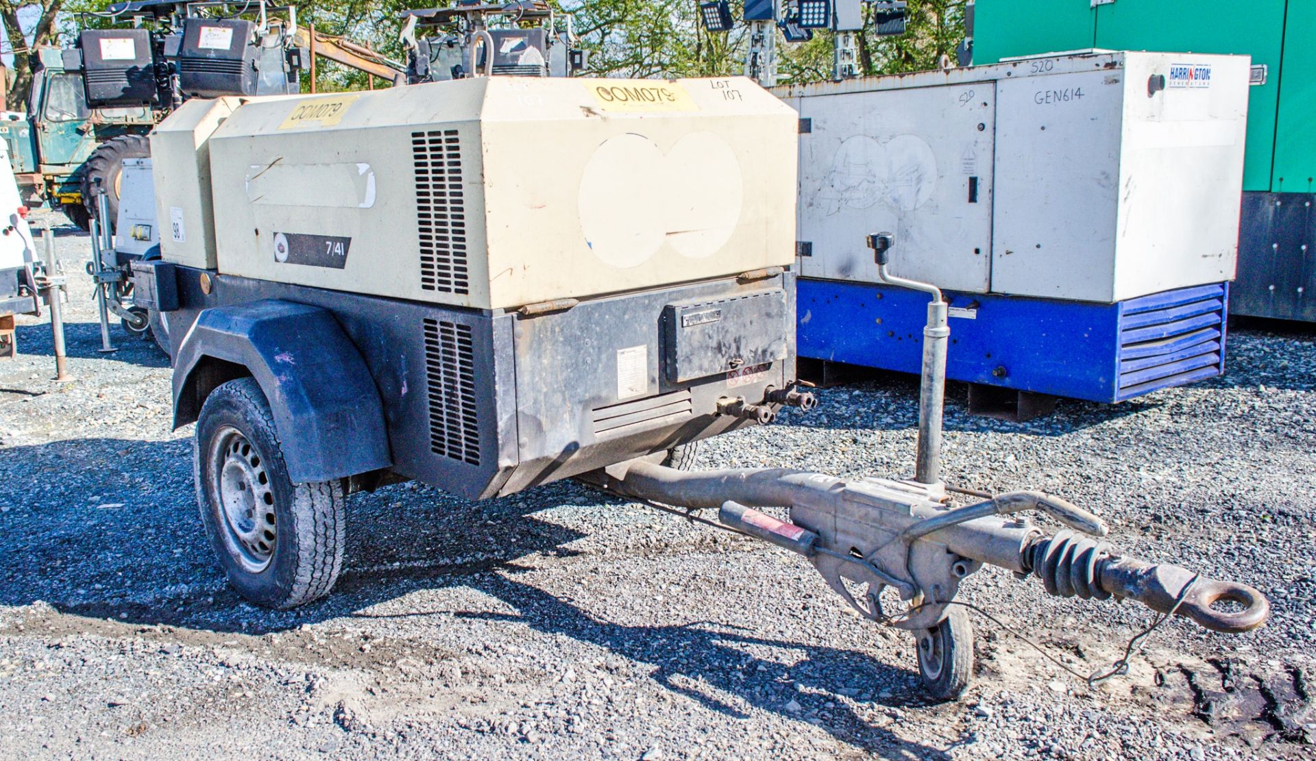 Ingersoll Rand 741 diesel driven fast tow mobile air compressor Year: 2006 S/N: 423267 Recorded