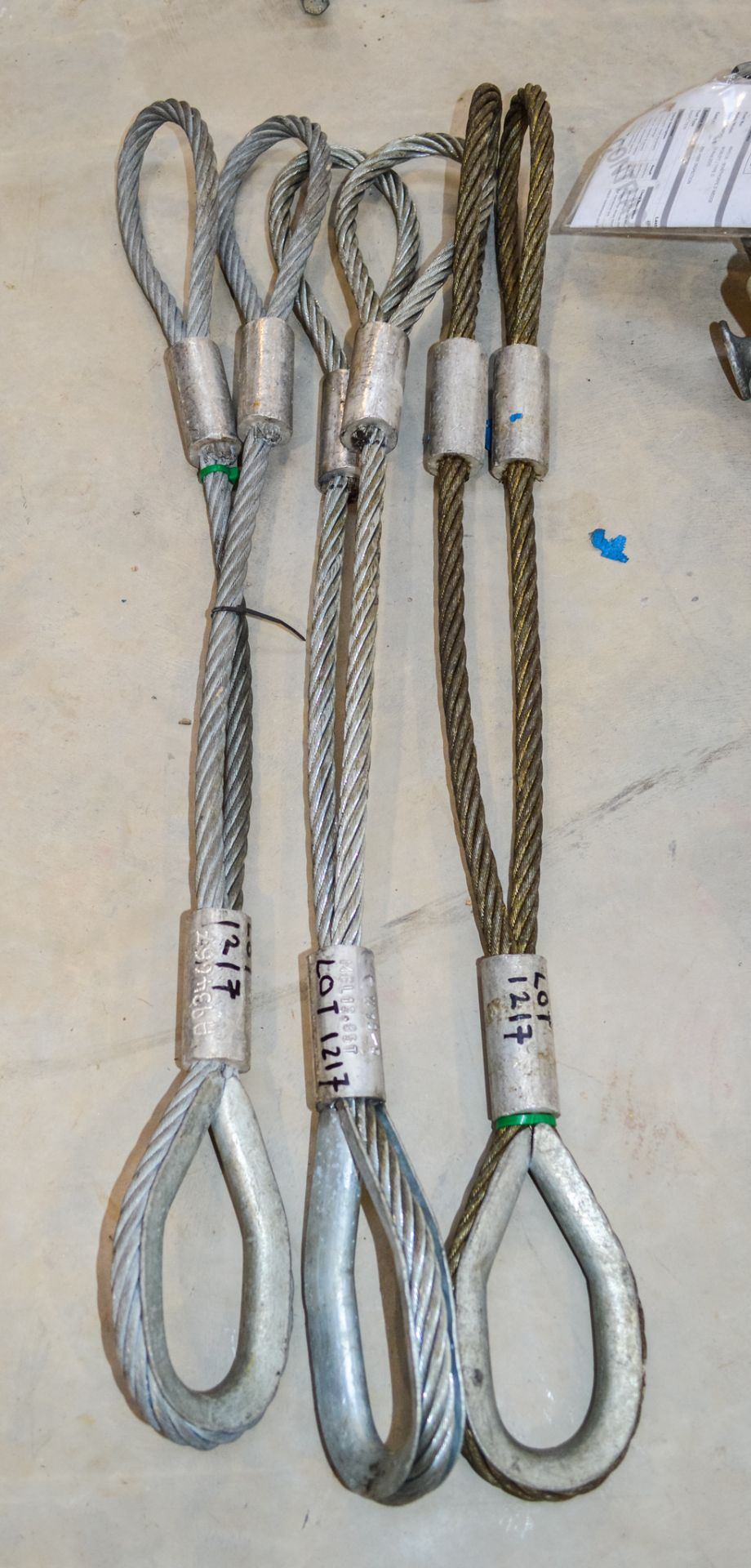 3 - twin leg steel wire lifting slings SB