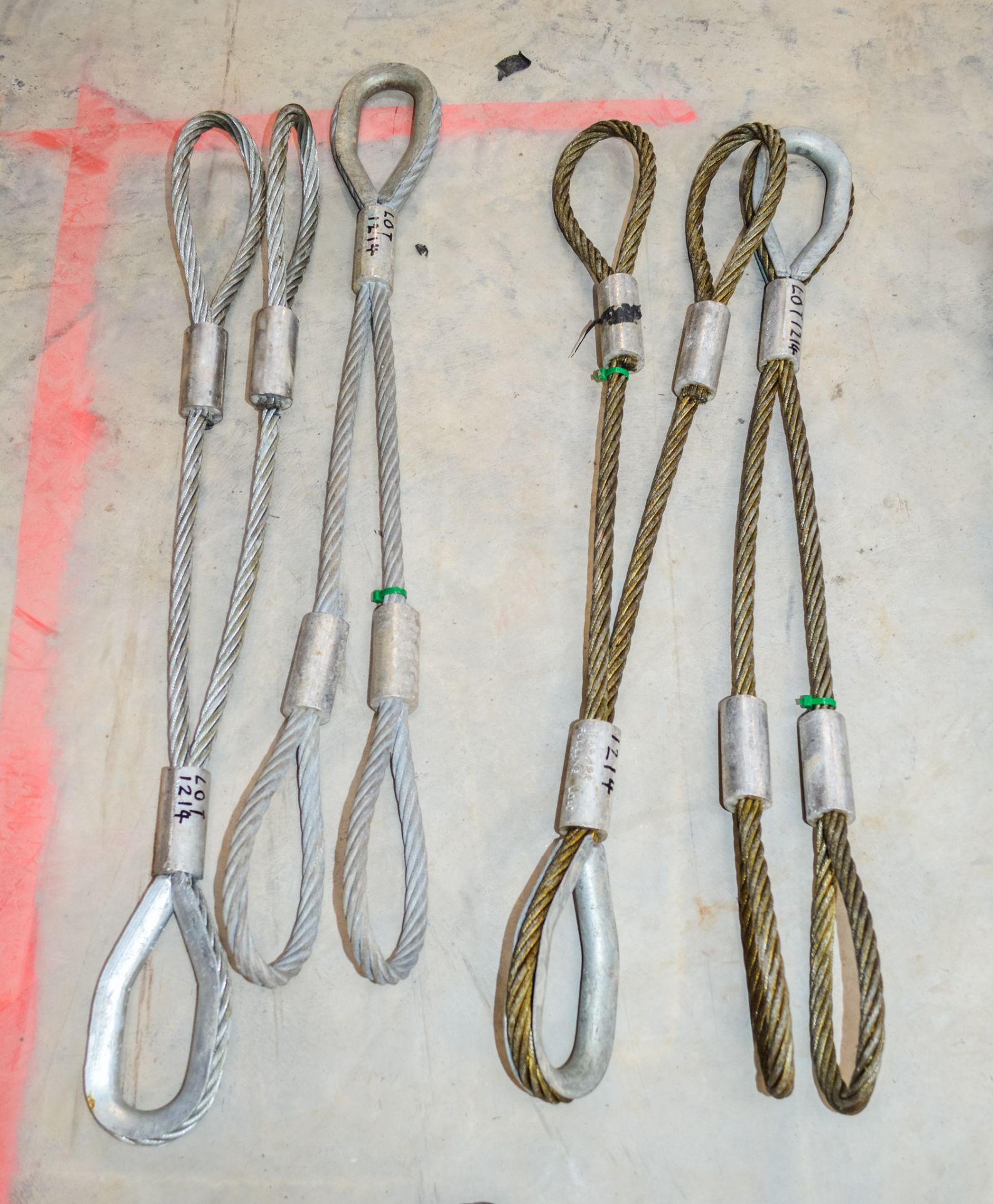 4 - twin leg steel wire lifting slings SB