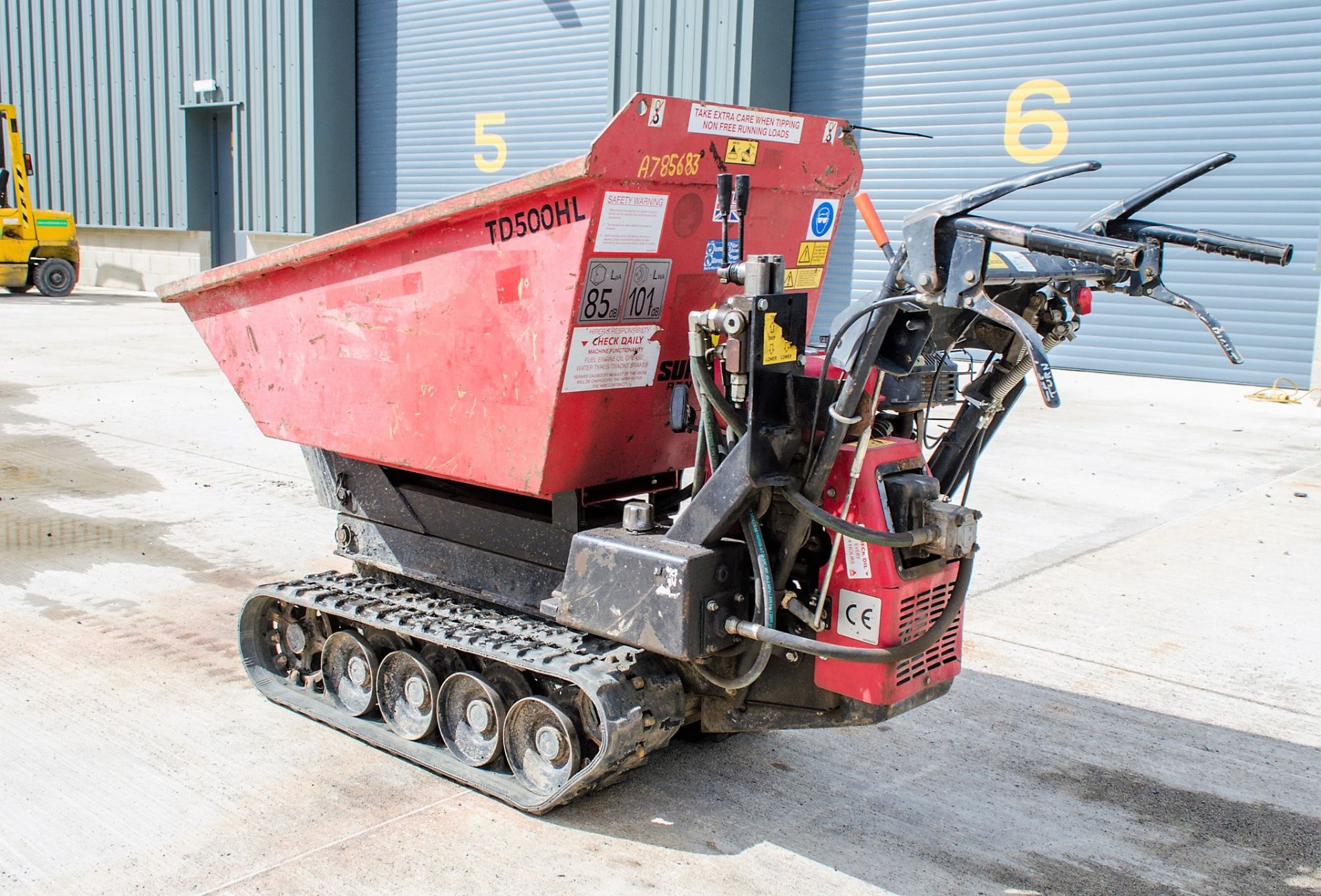 Winget TD500HL 500 kg petrol driven hi-tip rubber tracked pedestrian number A785683 - Image 3 of 13