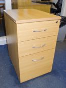 3 drawer pedestal Dimensions: 45cm W, 60cm D, 70cm H c/w keys